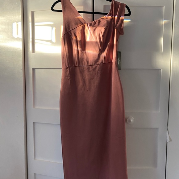 Lulus Open Your Heart Mauve One-Shoulder Bodycon Midi Dress-NWT - Picture 2 of 5